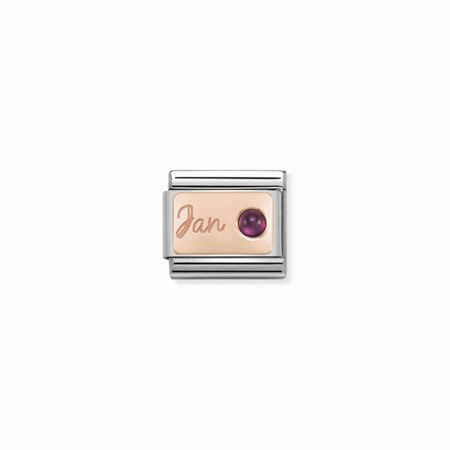 Nomination Birthstone Rose Gold January Garnet Composable Charm